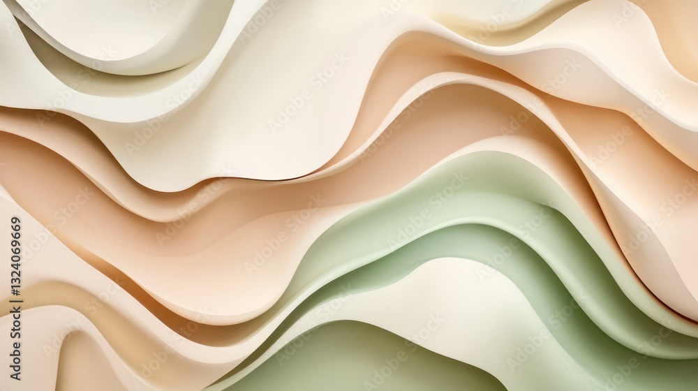 Obraz premium Abstract wavy layers in pastel colors