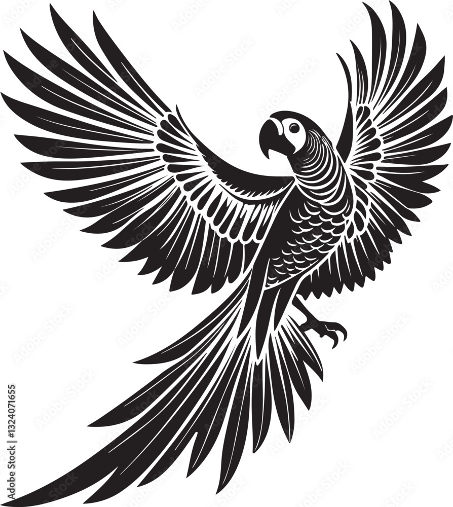 Obraz premium Imperial amazon bird vector illustration