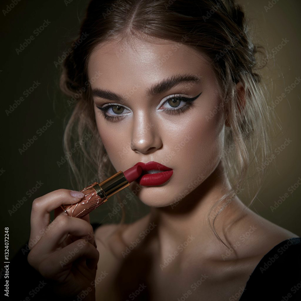 Obraz premium Beauty and Skin Concept Young Asian Woman with Radiant Face and Skincare Makeup