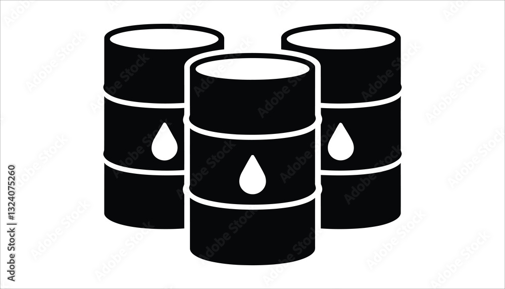 Oil Barrel Vector. Petroleum Drum Icon for Industry, Fuel, and Energy Graphics. Oil Barrel Vector. Petroleum Drum Icon for Industry, Fuel, and Energy Graphics.