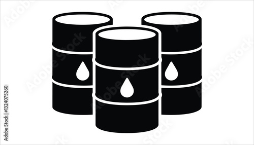 Oil Barrel Vector. Petroleum Drum Icon for Industry, Fuel, and Energy Graphics.