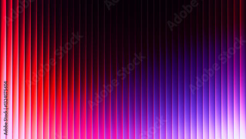 Futuristic neon gradient pattern with vertical glowing lines blending smooth deep pink and vivid purple colors. Minimalistic dark background perfect for creative tech designs. Vector illustration