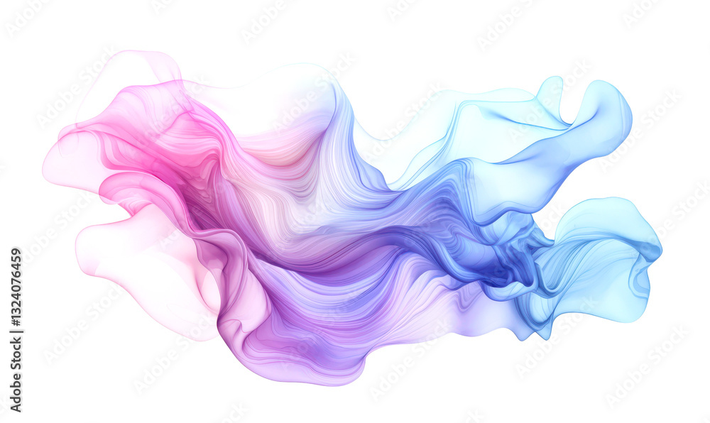 Fototapeta premium Organic Abstract Blobs in Soft Pastel Watercolor Style Design Isolate on Transparent Background, cutout, png