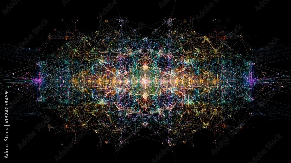 Obraz premium Abstract Neural Network Grid
