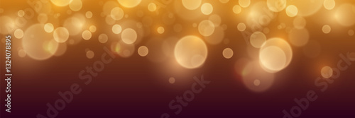 Magic golden bokeh, light lights and sparks. Vector EPS10