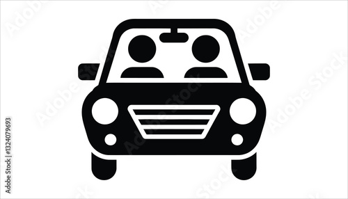Car Front View Icon. Vehicle Transportation Vector Illustration.