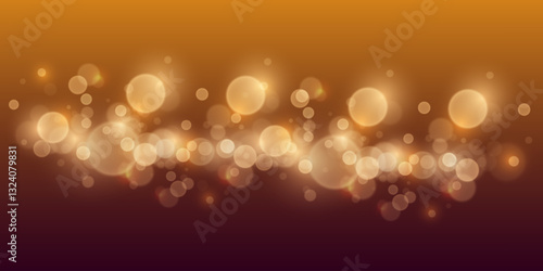 Magic golden bokeh, light lights and sparks. Vector EPS10