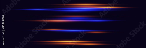 Schilderij op canvas Futuristic neon light lines