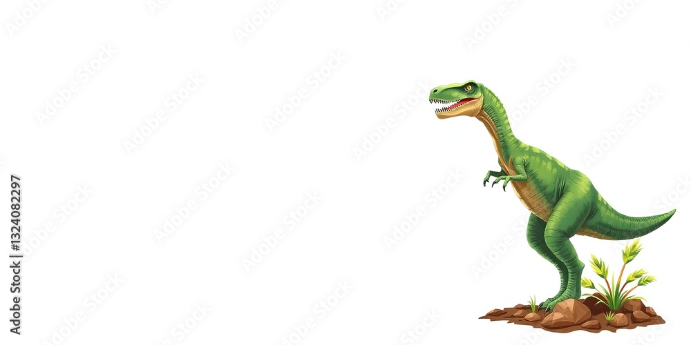Fototapeta premium Prehistoric Border - Majestic Dinosaur Silhouette Design