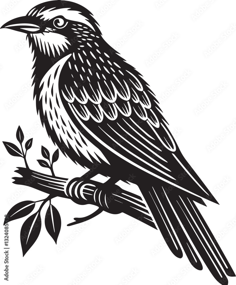 Fototapeta premium Lilac breasted Roller silhouette vector design