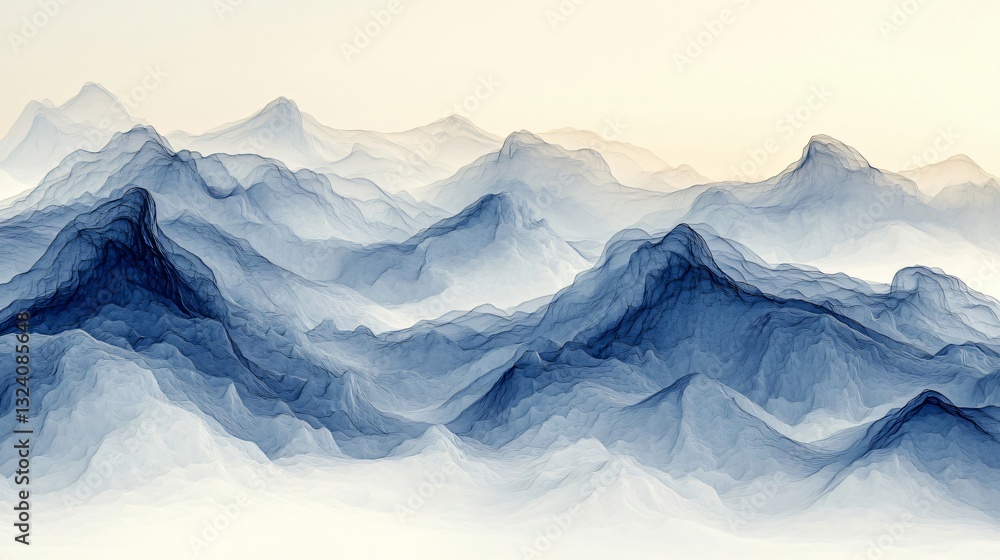 Misty Mountain Range Landscape Misty Mountain Range Landscape