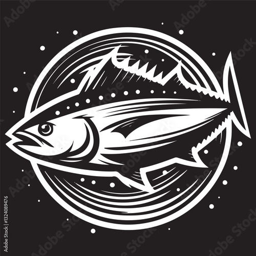 Tuna seafood. Tuna fish vector illustration