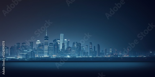 Urban Skyline Silhouette Against a Majestic Landscape