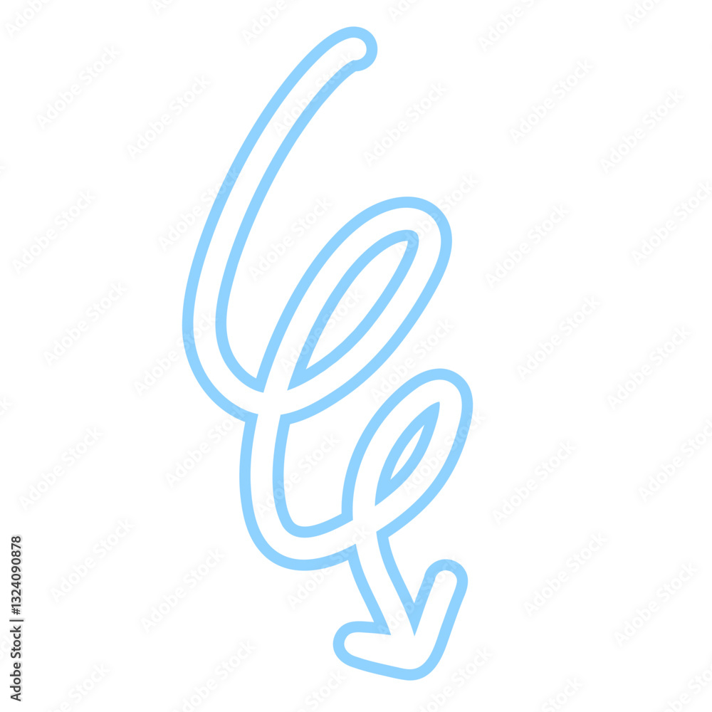 Obraz premium Arrow Doodle Pastel Colorful Brush Outline Cute Hand Drawn Shape