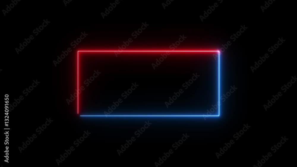 Animation of glowing neon rectangles abstract background Animation of glowing neon rectangles abstract background