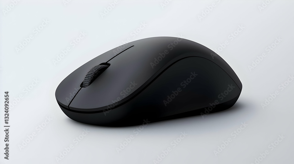Sleek Black Computer Mouse Isolated on Light Background for Design Sleek Black Computer Mouse Isolated on Light Background for Design
