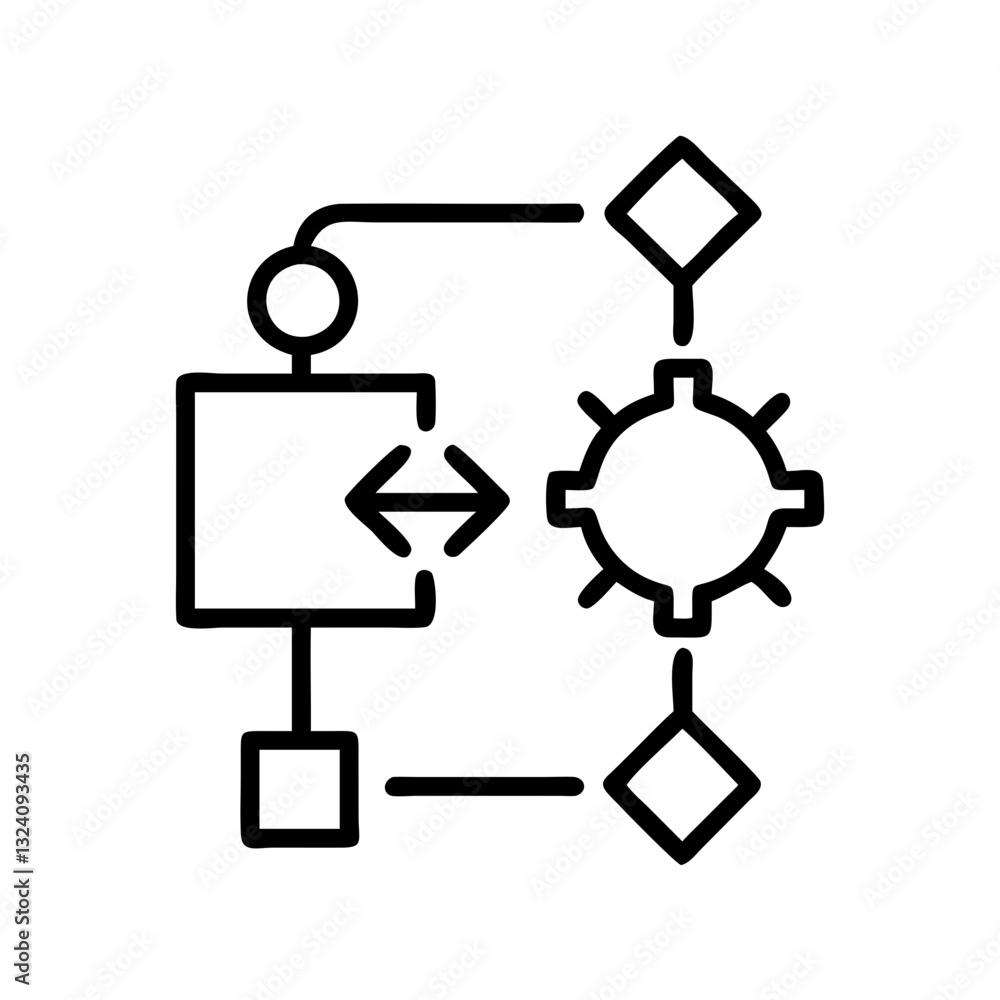 Algorithm flowchart icon with processes and connections Algorithm flowchart icon with processes and connections