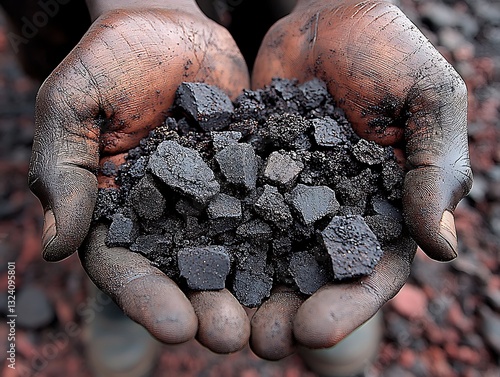 Raw Ore: African Miner's Hands.