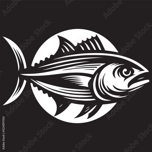 Tuna seafood. Tuna fish vector illustration