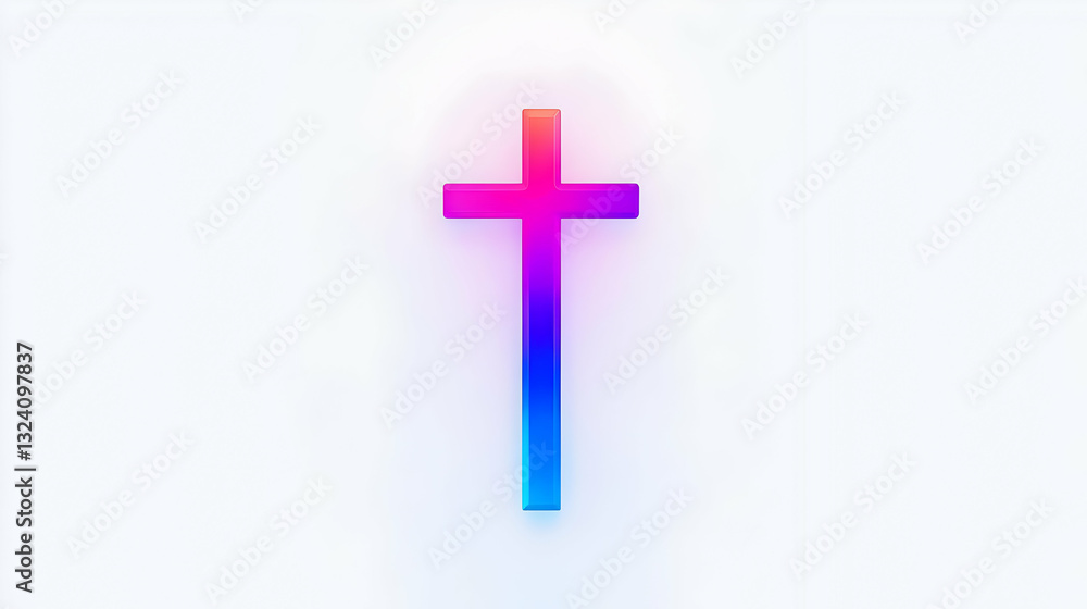 Obraz premium Vibrant Gradient Cross Design for Religious and Spiritual Themes