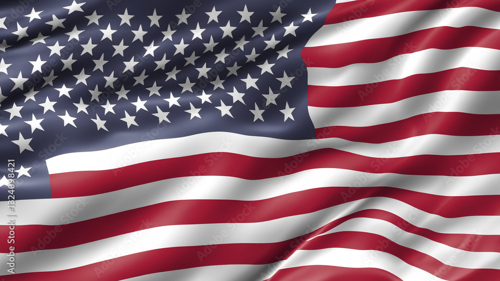 Fototapeta premium American Independence day background with american flag. Independence day concept banner design