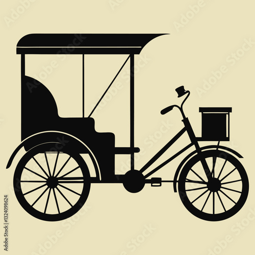 Auto rickshaw silhouette vector