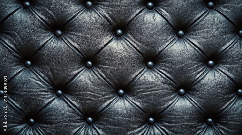 Fototapeta premium Luxurious Black Leather Upholstery Texture.