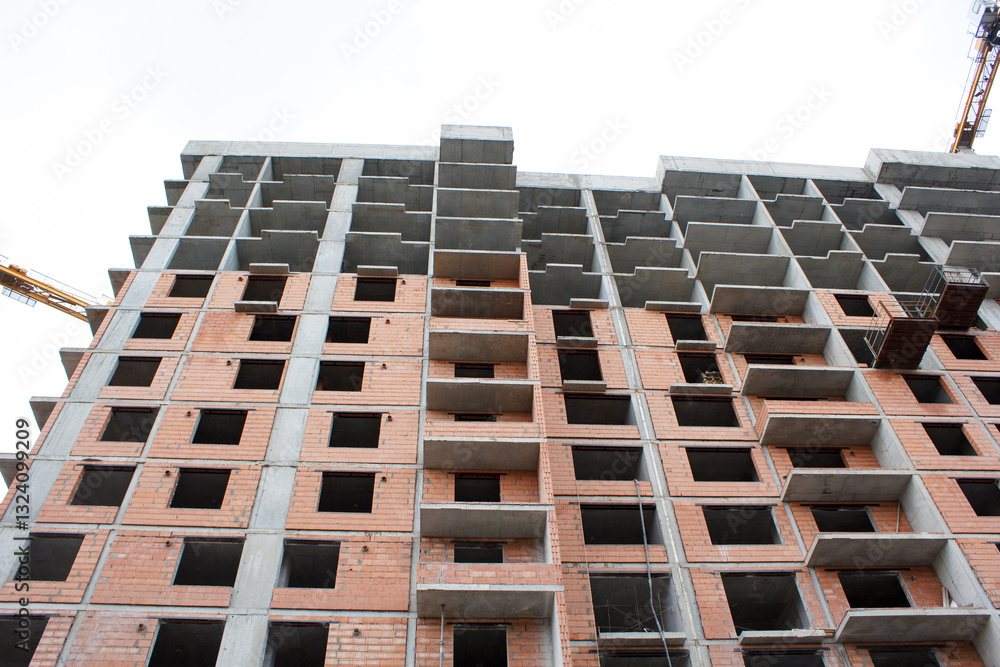 construction of new modern residential building