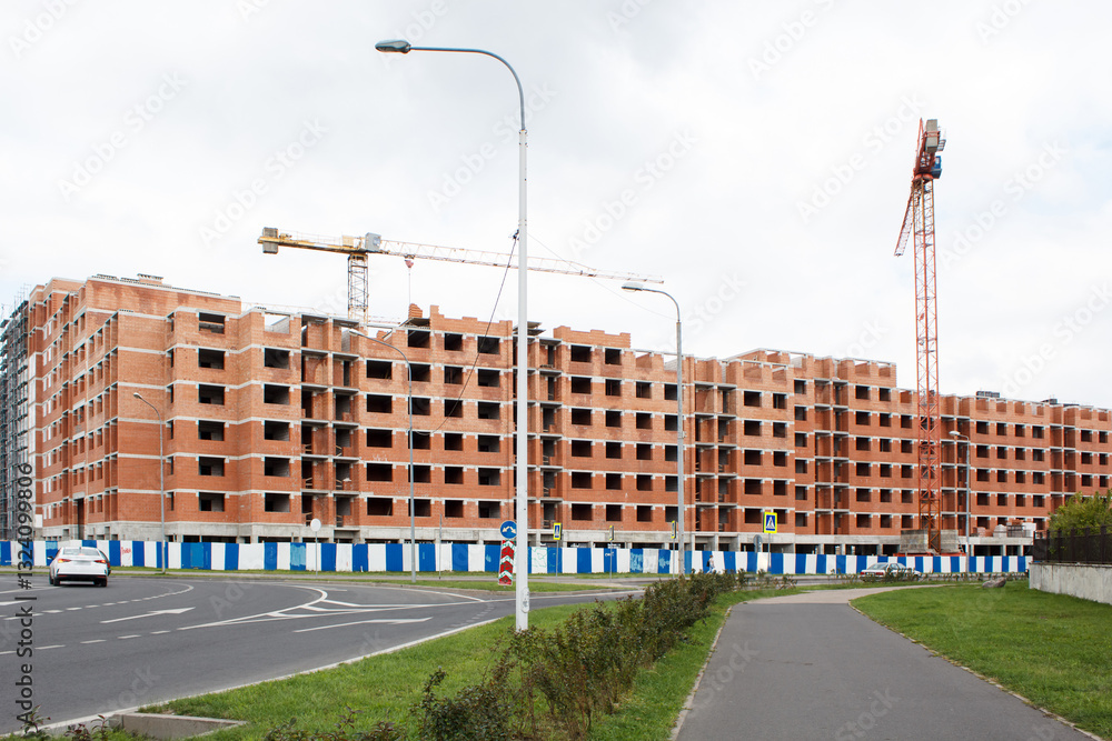 construction of new modern residential building