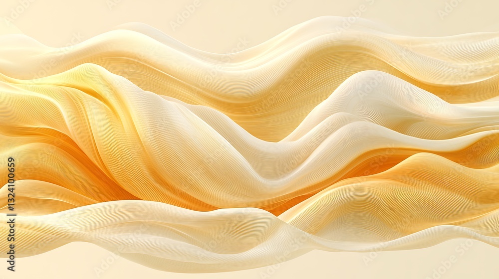 Abstract Yellow Waves Flowing Background Abstract Yellow Waves Flowing Background