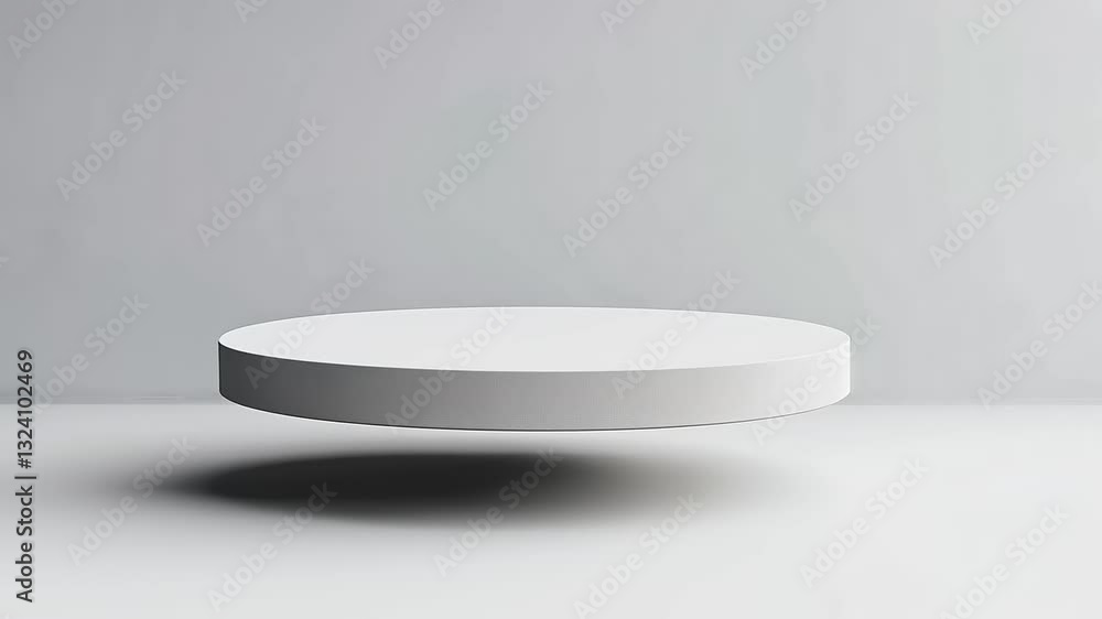 A minimalist floating white platform against a light background. A minimalist floating white platform against a light background.