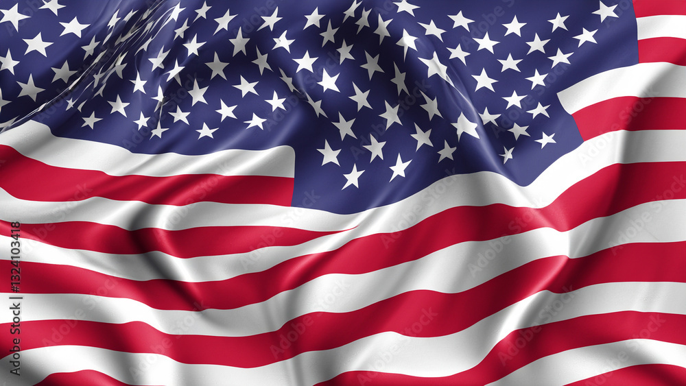 Fototapeta premium American Independence day background with american flag. Independence day concept banner design