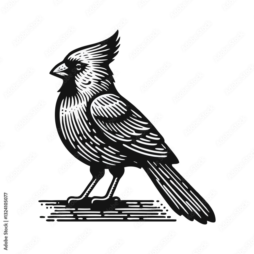 Naklejka premium cardinal engrave logo icon design illustration
