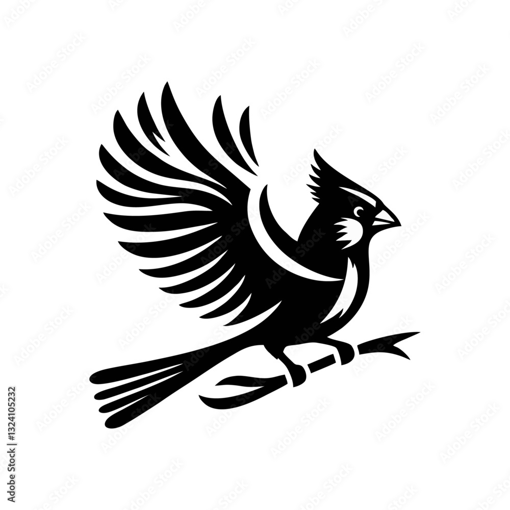 Fototapeta premium cardinal engrave logo icon design illustration