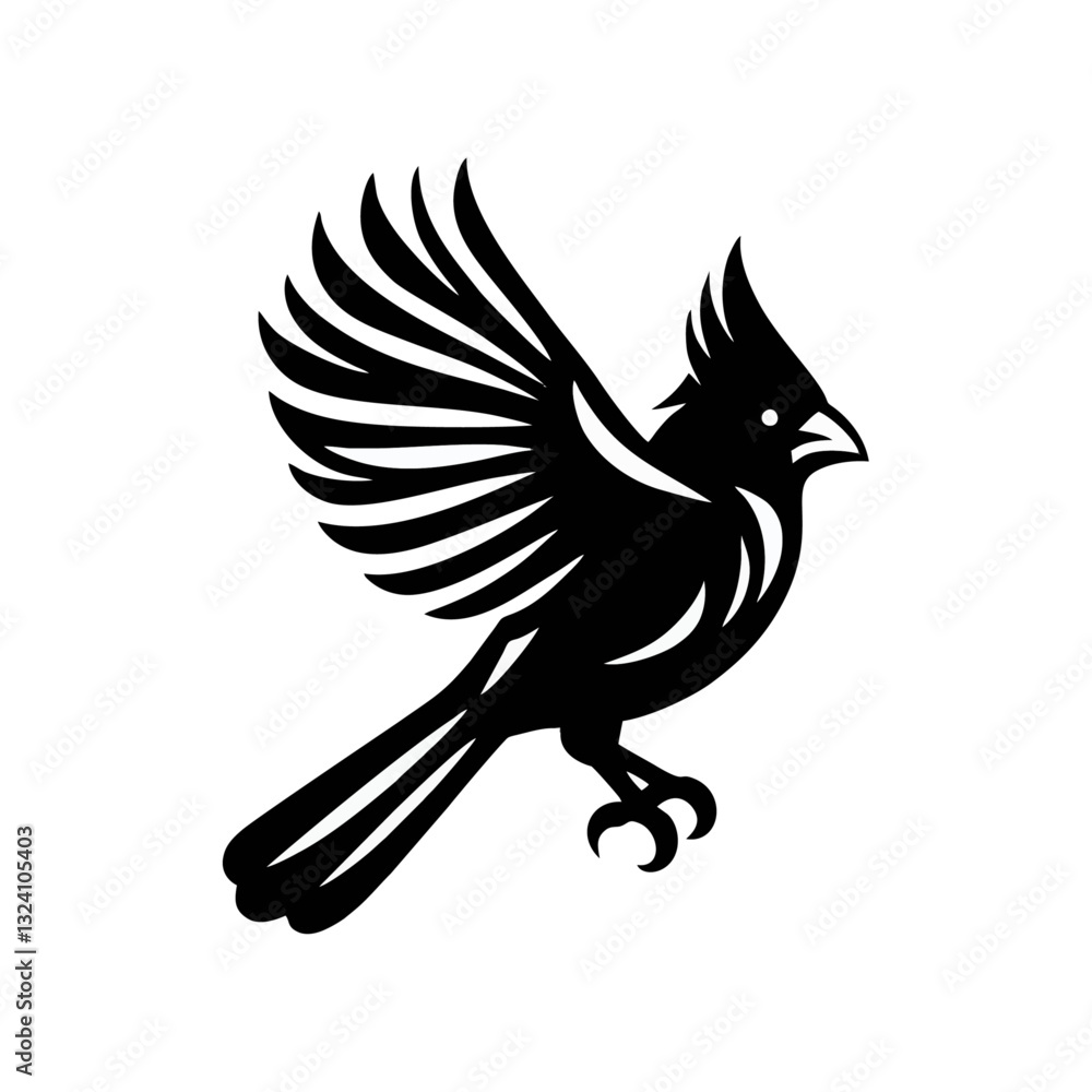 Fototapeta premium cardinal engrave logo icon design illustration