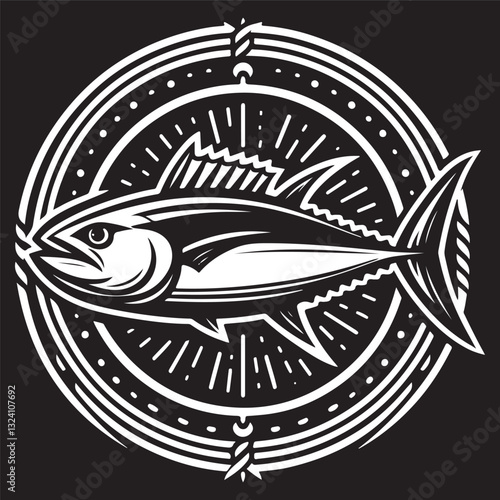 Tuna seafood. Tuna fish vector illustration