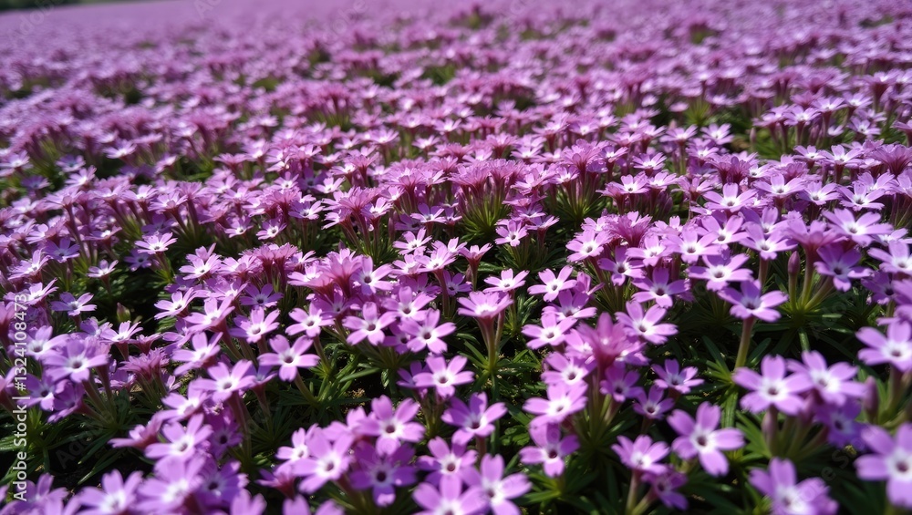 Creeping purple phlox subulate flowers in a garden. Blooming moss for landscape design. Bright perennial herbaceous plant covering the ground. Growing violet hues of a nature carpet. Creeping purple phlox subulate flowers in a garden. Blooming moss for landscape design. Bright perennial herbaceous plant covering the ground. Growing violet hues of a nature carpet.