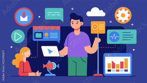 In postproduction editors relied on data analysis to determine the most engaging scenes and pacing resulting in a captivating final .. Vector illustration