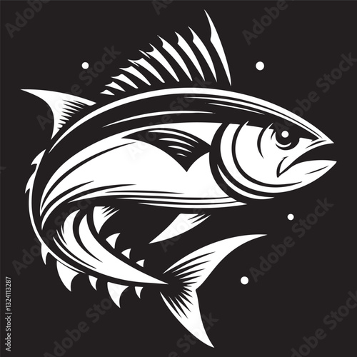 Tuna seafood. Tuna fish vector illustration