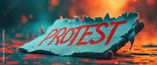 A statement or action representing disapproval or objection referred to as PROTEST, text concept on notepad. photo