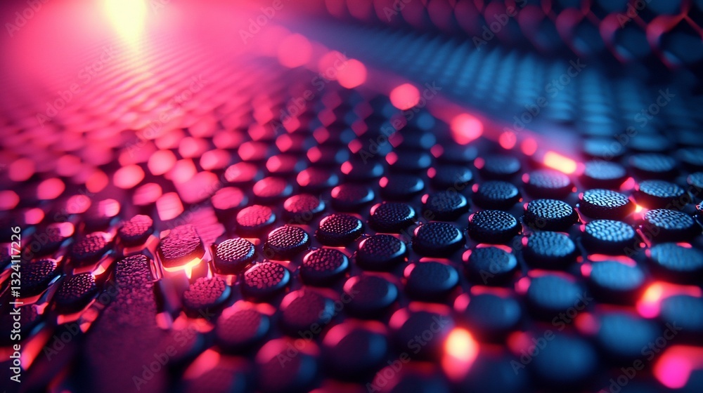 Fototapeta premium Close-up of textured surface with vibrant lighting, creating an abstract pattern for design use