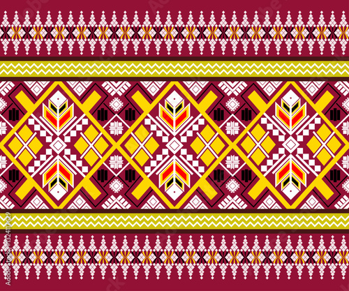 Geometric ethnic pattern seamless color oriental. seamless pattern. Design for fabric, curtain, background, carpet ,wallpaper, clothing, fabric,Vector illustration
