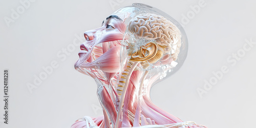 Human Head and Neck Anatomy: Musculature, Skeletal Structure, and Brain