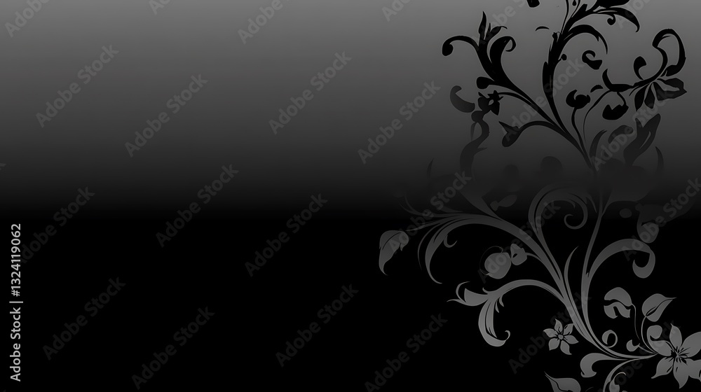 Dark floral design, gradient background, website header Dark floral design, gradient background, website header