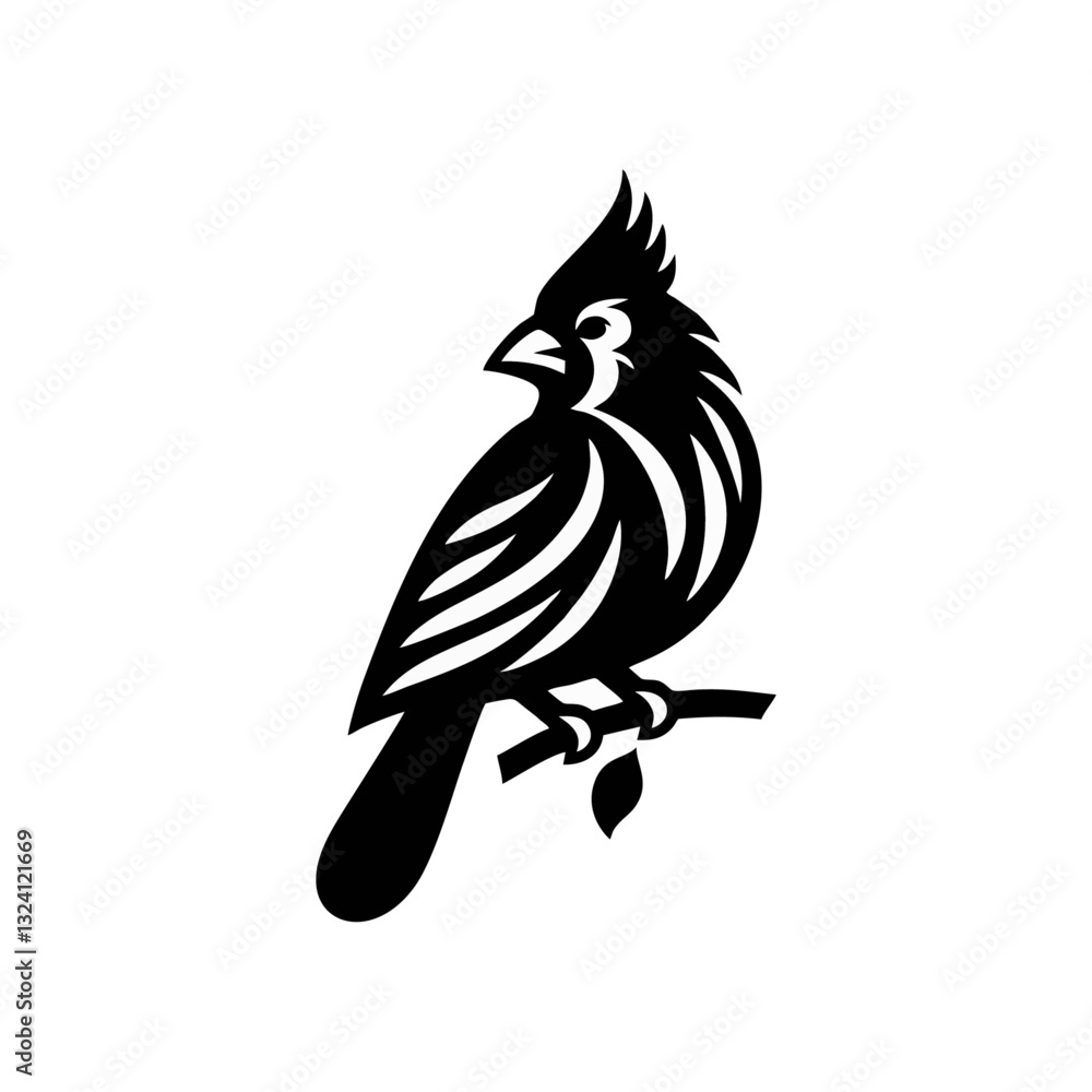 Fototapeta premium cardinal engrave logo icon design illustration