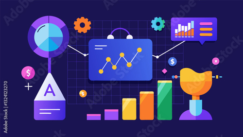 In a volatile market algorithms act as a stabilizing force automatically adjusting portfolios and mitigating losses for investors.. Vector illustration
