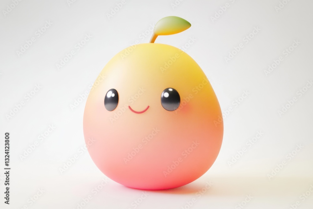 A cute, cartoonish pear with a gradient color scheme and a happy expression. A cute, cartoonish pear with a gradient color scheme and a happy expression.