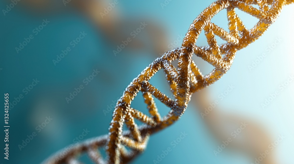 Close-up of a DNA double helix structure. Close-up of a DNA double helix structure.
