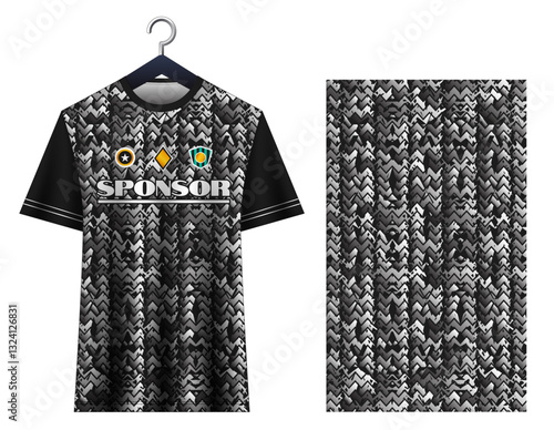 Soccer jersey sport shirt design template.