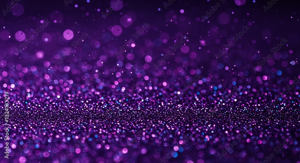 Purple Glitter Shimmers Softly Dark Background. AI Generated Purple Glitter Shimmers Softly Dark Background. AI Generated